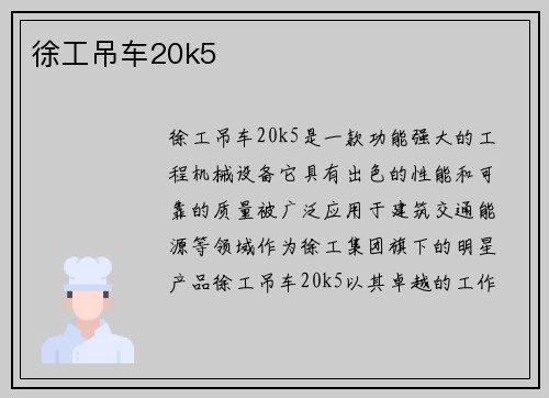 徐工吊车20k5