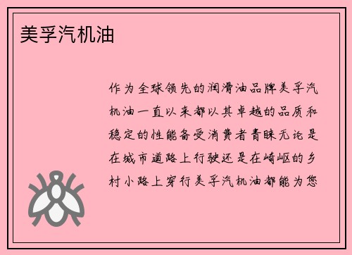 美孚汽机油